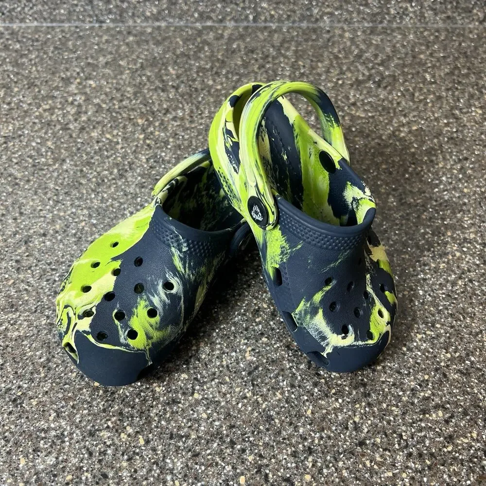 Crocs Iconic Comfort Toddler Little Kids 9 Tie Dye Clogs Muticolor Mule Slip On